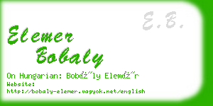 elemer bobaly business card